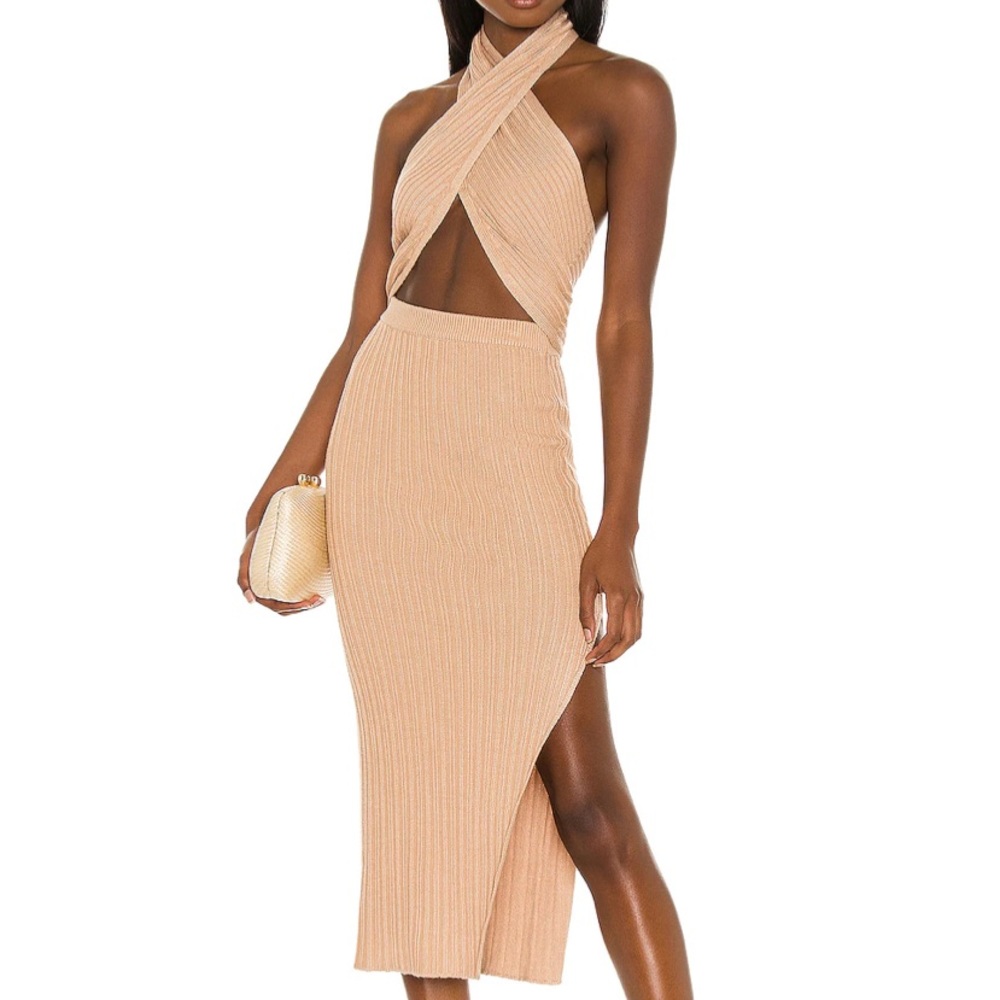 NWT Revolve x Camila Coelho Lyon top and skirt (Tan) size small